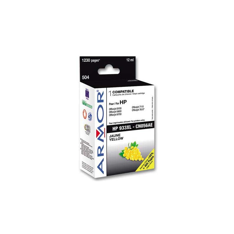 Cartouche d'encre ARMOR jaune compatible HP 933XL  - Fiducial
