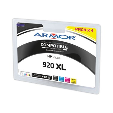 Cartouches d'encre ARMOR noire et couleurs compatibles HP 920XL  - Fiducial