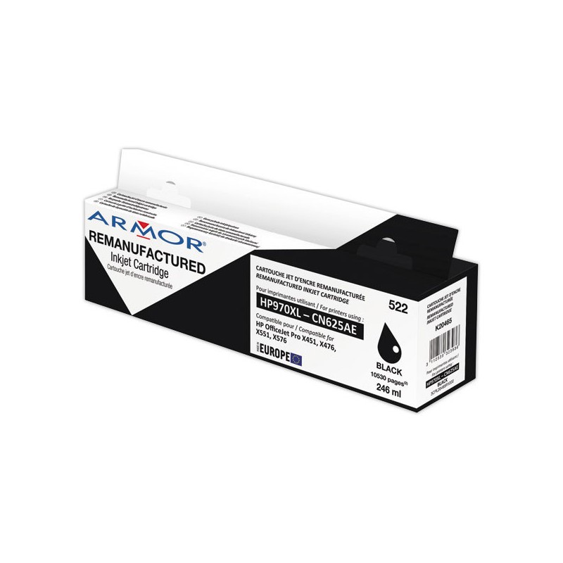 Cartouche d'encre ARMOR noire compatible HP 970XL  - Fiducial