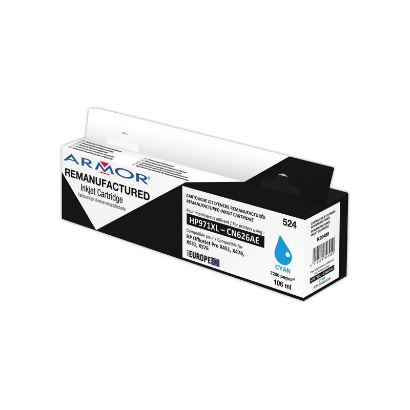 Cartouche d'encre ARMOR cyan compatible HP 971XL  - Fiducial
