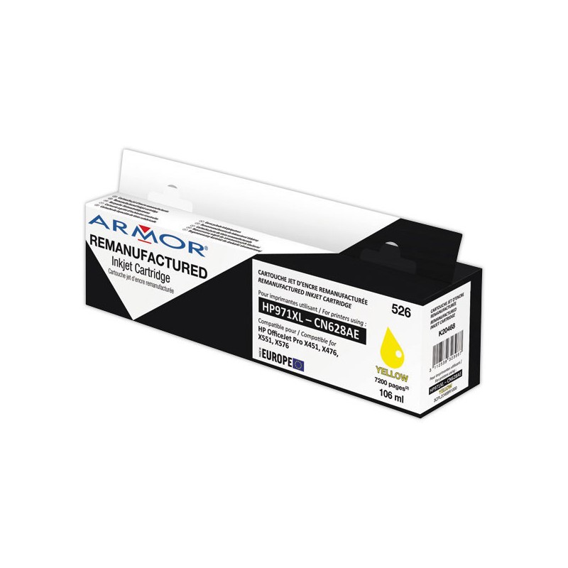 Cartouche d'encre ARMOR jaune compatible HP 971XL  - Fiducial