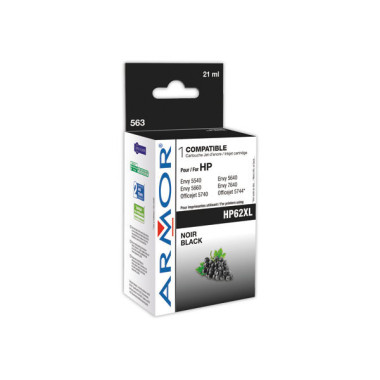 Cartouche d'encre ARMOR noire compatible HP 62XL  - Fiducial