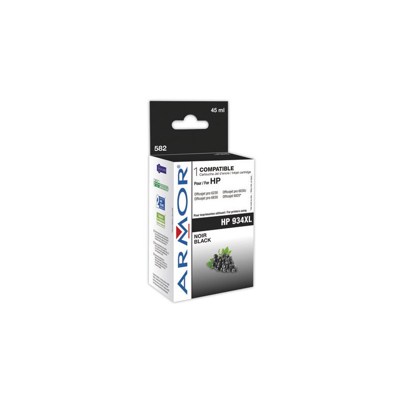 Cartouche d'encre ARMOR noire compatible HP 934XL  - Fiducial