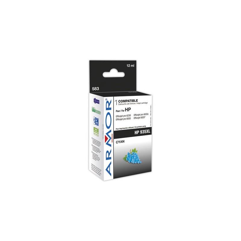 Cartouche d'encre ARMOR cyan compatible HP 935XL  - Fiducial