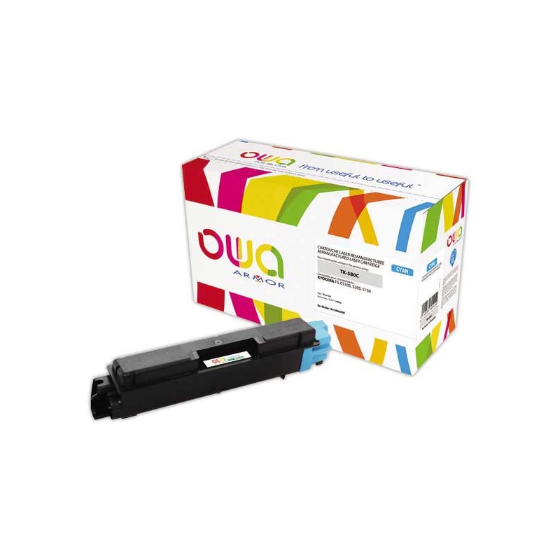 Toner ARMOR équiv. KYOCERA TK580C cyan  - Fiducial