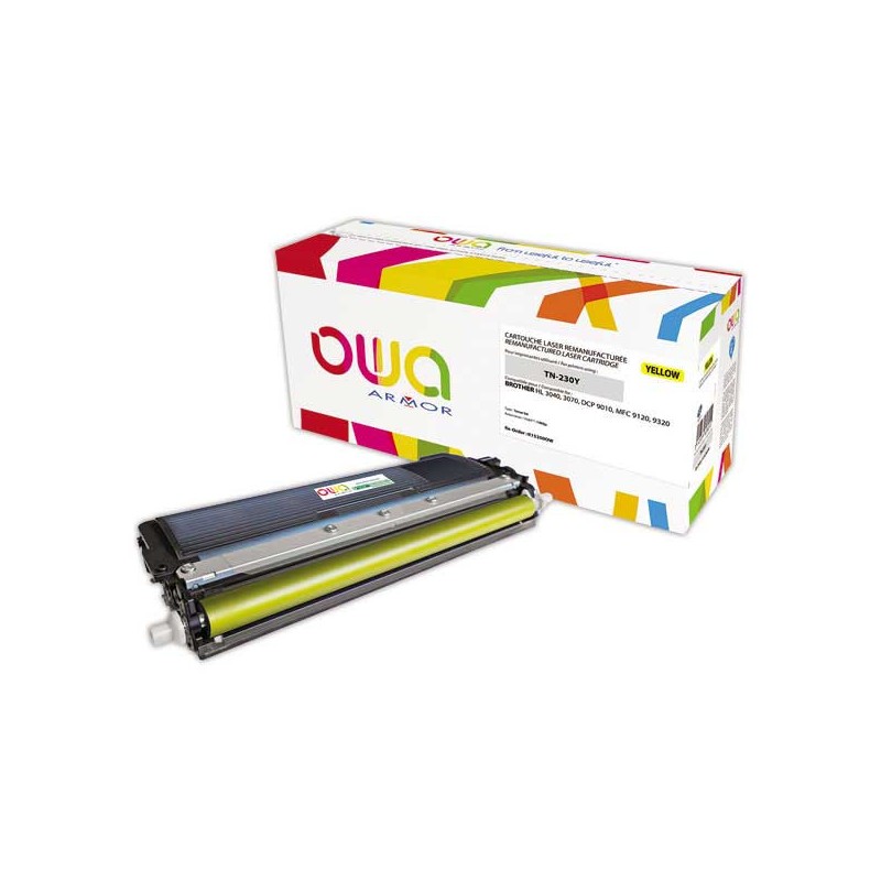 Toner BROTHER TN230Y jaune compatible ARMOR  - Fiducial