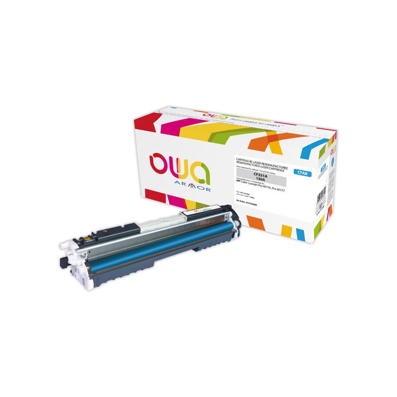 Toner OWA équivalent HP 130A - CF351A cyan  - Fiducial