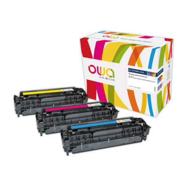 Toner ARMOR cyan magenta et jaune compatible HP CE411A, CE413A, CE412A  x3 - Fiducial