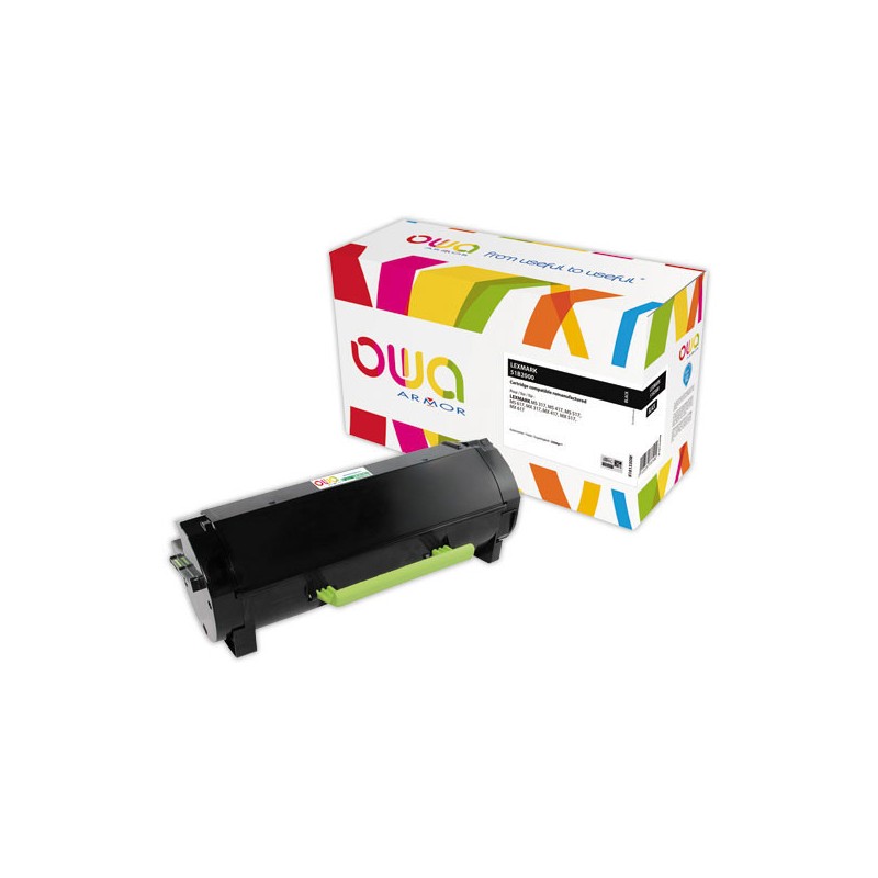 Toner LEXMARK 512 noir 51B2000 compatible ARMOR  - Fiducial
