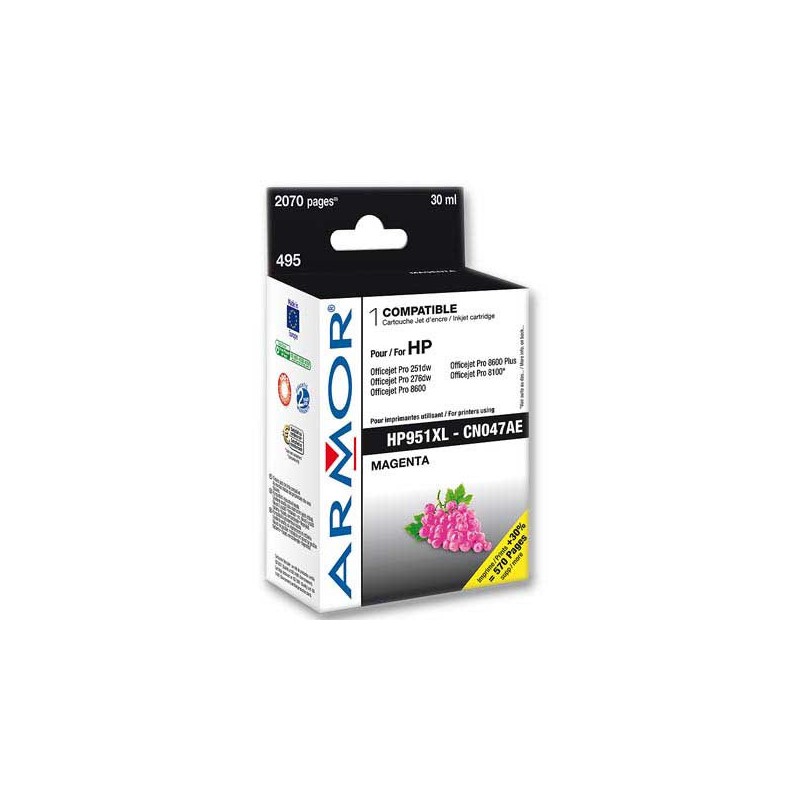 Cartouche d'encre ARMOR magenta compatible HP 951XL  - Fiducial