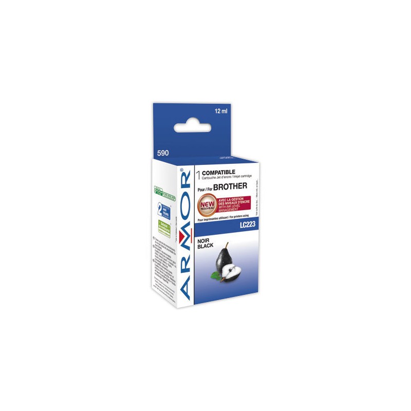 Cartouche BROTHER LC223BK ARMOR - Noir  - Fiducial