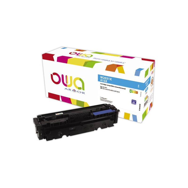 Toner ARMOR cyan compatible HP 415X W2031X  - Fiducial