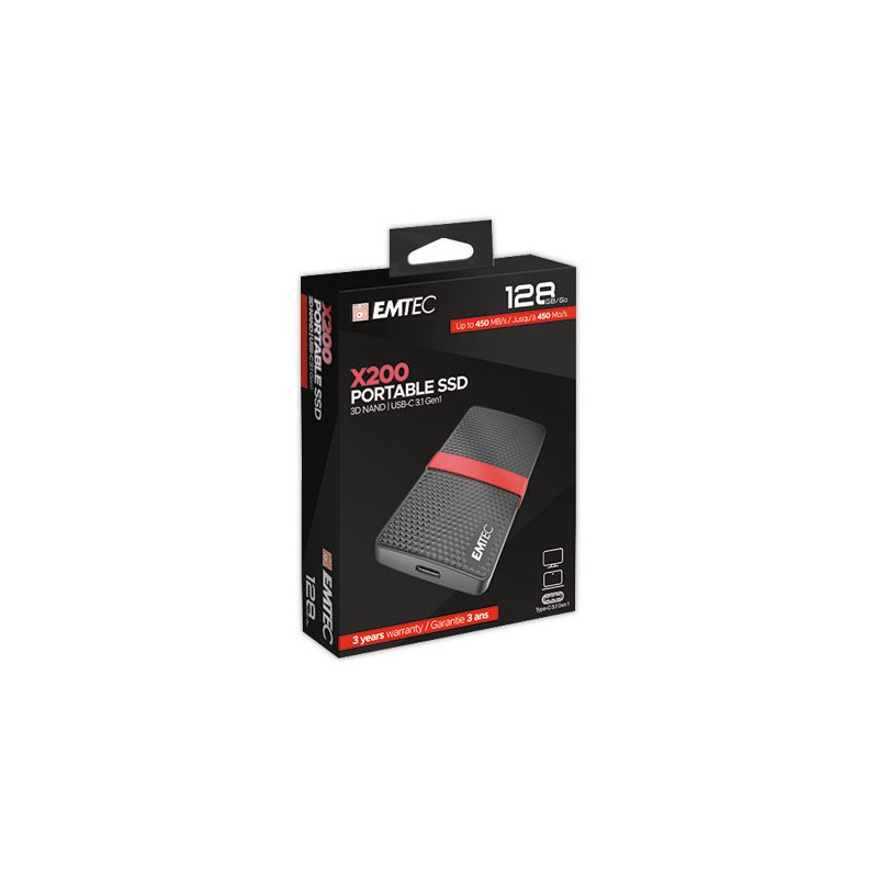Disque dur externe SSD Emtec USB 3.1-128Go  - Fiducial