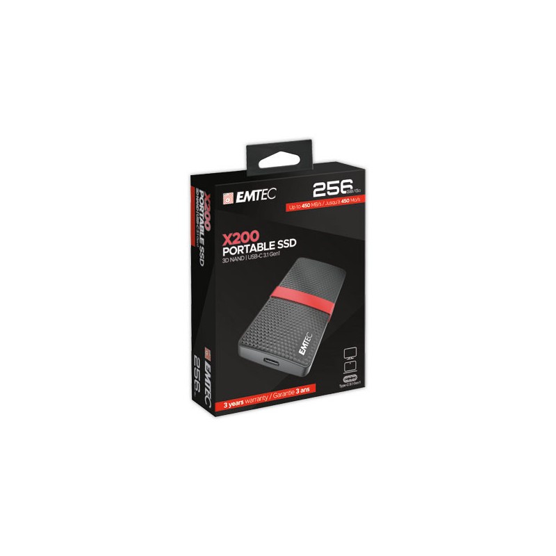 Disque dur externe SSD Emtec USB 3.1-256Go  - Fiducial