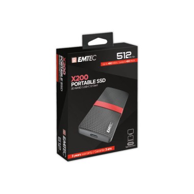 Disque dur externe SSD Emtec USB 3.1-512Go  - Fiducial
