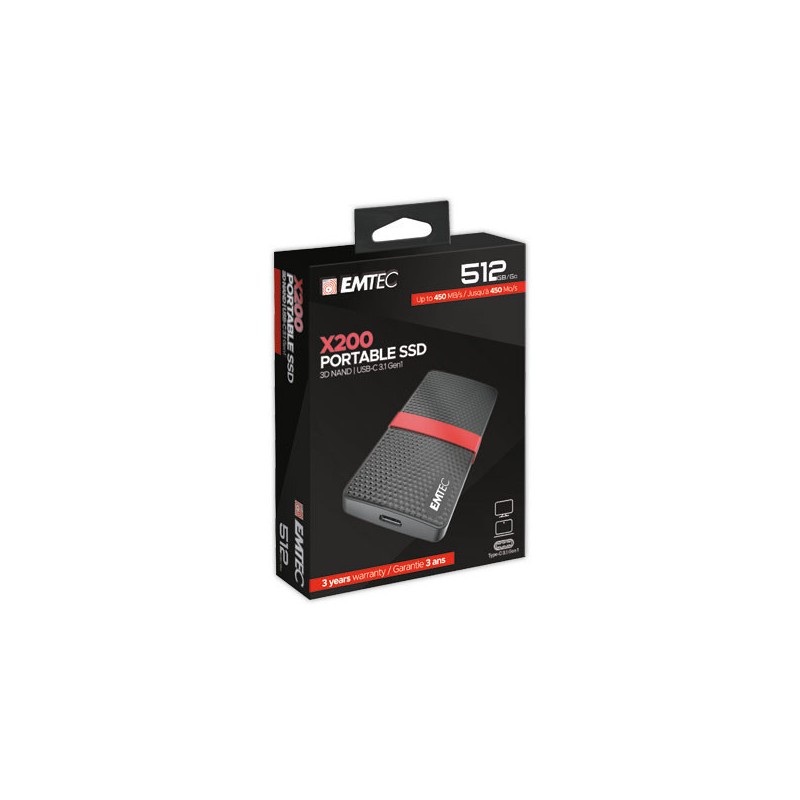 Disque dur externe SSD Emtec USB 3.1-512Go  - Fiducial