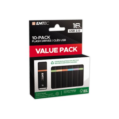 clés USB 2.0 Colorées EMTEC  x10 - Fiducial