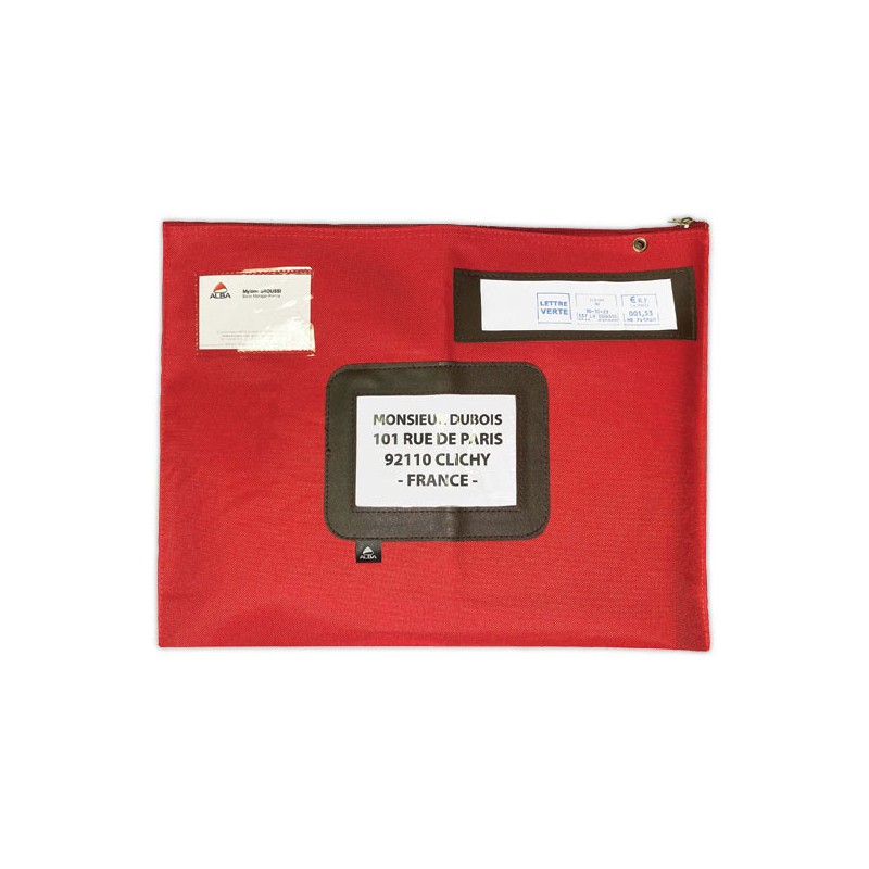 Pochette courrier 42x32 cm rouge en polyester  - Fiducial
