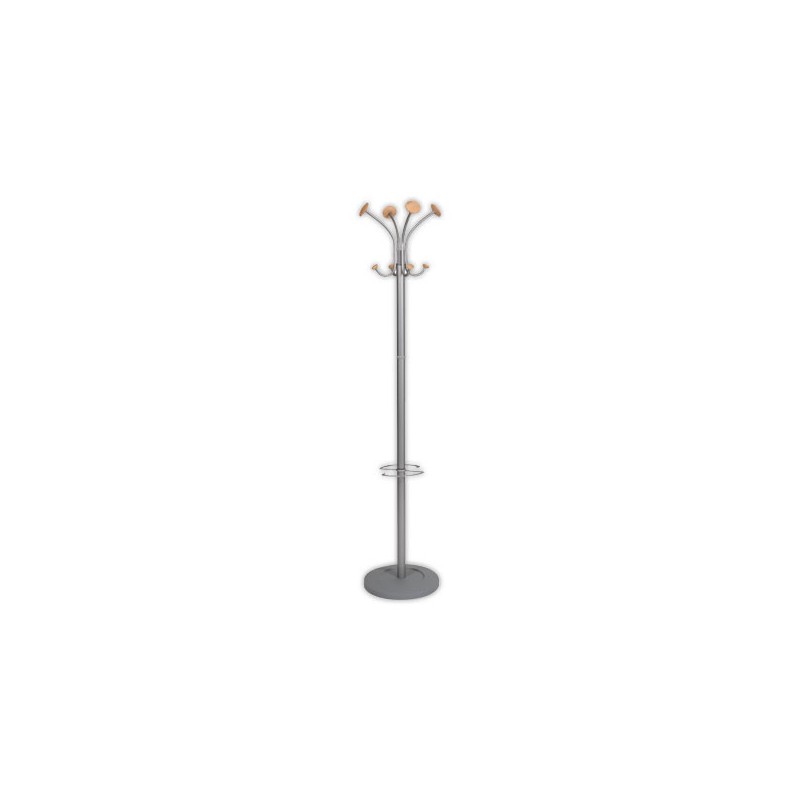 Portemanteau Vienna 4 doubles patères-Alu et bois  - Fiducial