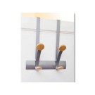 Patère de porte Duo, en métal et bois - 2 patères doubles  - Fiducial
