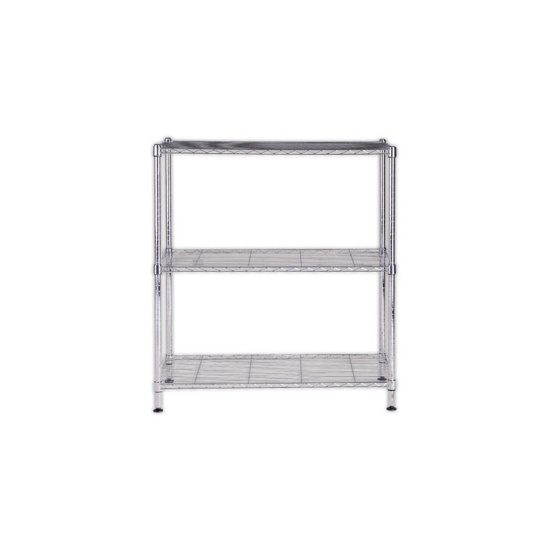 Etagère multifonction 3 niveaux L90 x H90 cm gris métal acier  - Fiducial