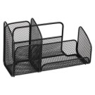 Organiseur de bureau métal Mesh - 3 compartiments - Noir  - Fiducial