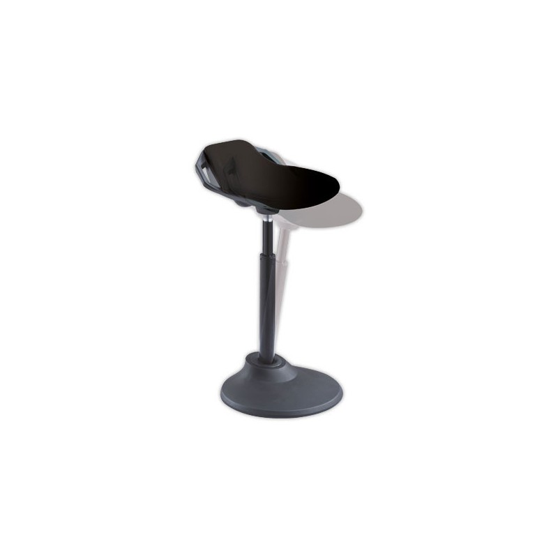 Tabouret ergonomique à bascule Flexy noir monté  - Fiducial