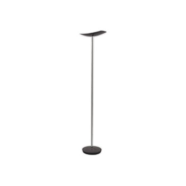 Lampadaire droit LED 30W chromé, avec variateur noir  - Fiducial