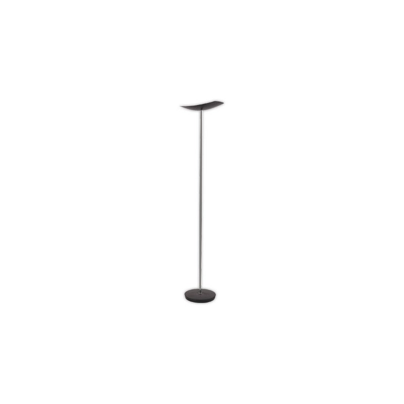 Lampadaire droit LED 30W chromé, avec variateur noir  - Fiducial