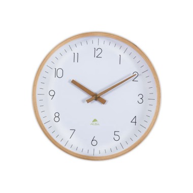 Horloge murale 30 cm cadran bois  - Fiducial