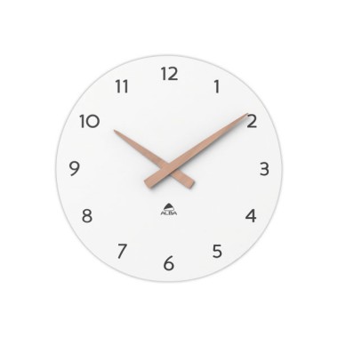 Horloge murale milena blanche 30 cm cadran bois  - Fiducial