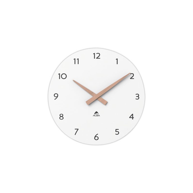 Horloge murale milena blanche 30 cm cadran bois  - Fiducial
