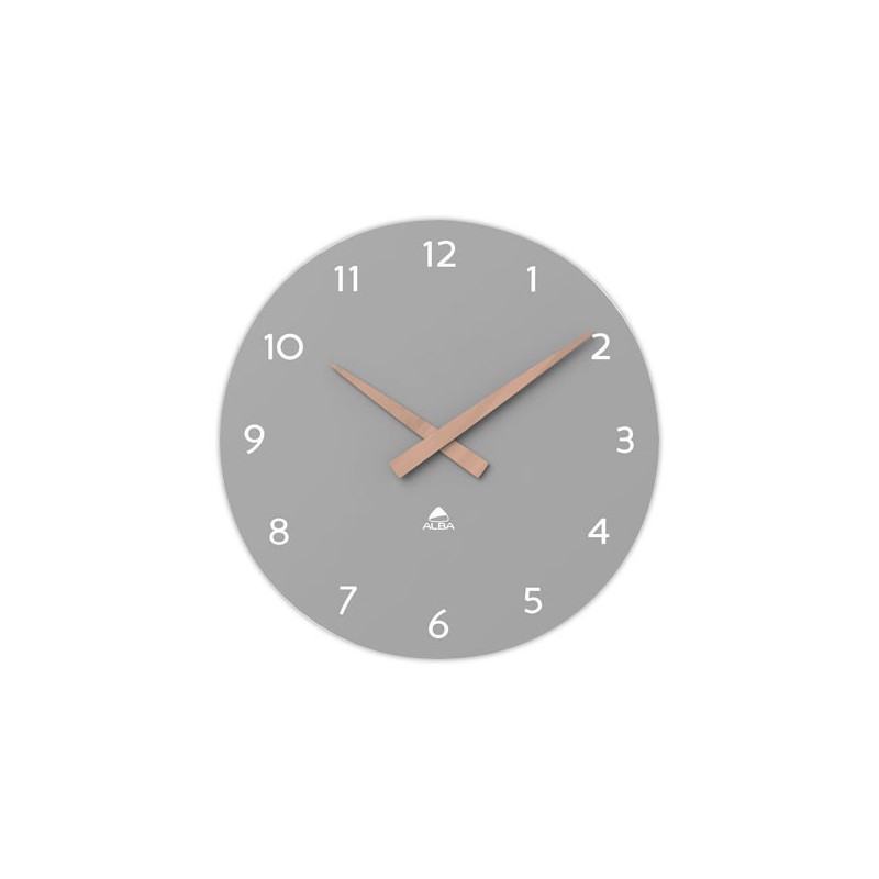 Horloge murale milena grise 30 cm cadran bois  - Fiducial