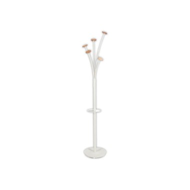 Portemanteau Festy ALBA corps blanc, pateres bois H 1,75 m  - Fiducial