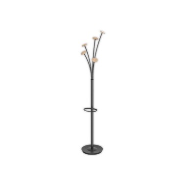 Portemanteau Festy ALBA corps noir, patere bois H 1,75 m  - Fiducial
