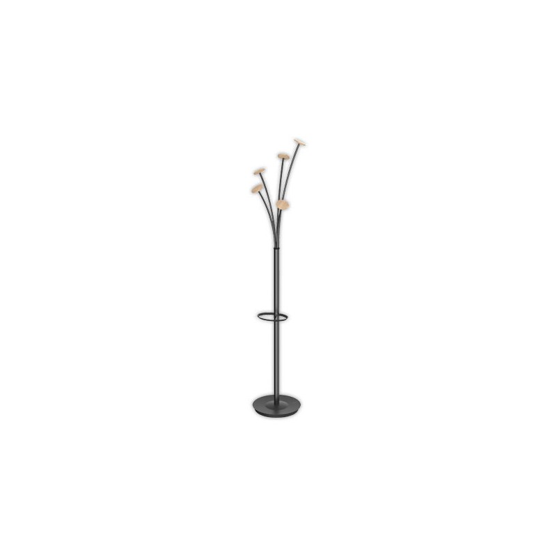 Portemanteau Festy ALBA corps noir, patere bois H 1,75 m  - Fiducial