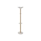 Portemanteau 6 gdes et 4 mini patères +porte-parapluies bois/métal blc  - Fiducial