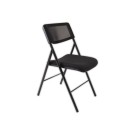 Chaise pliante résille piètement en acier époxy noir  - Fiducial