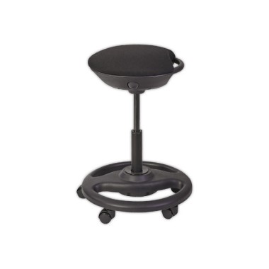 Tabouret ergonomique à bascule noir avec roulettes  - Fiducial