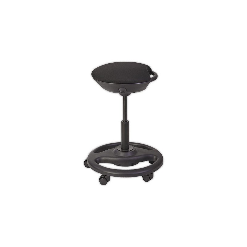 Tabouret ergonomique à bascule noir avec roulettes  - Fiducial