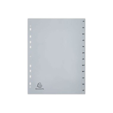 Jeu d'intercalaires mensuels FOREVER pour format A4 - 12 touches  - Fiducial
