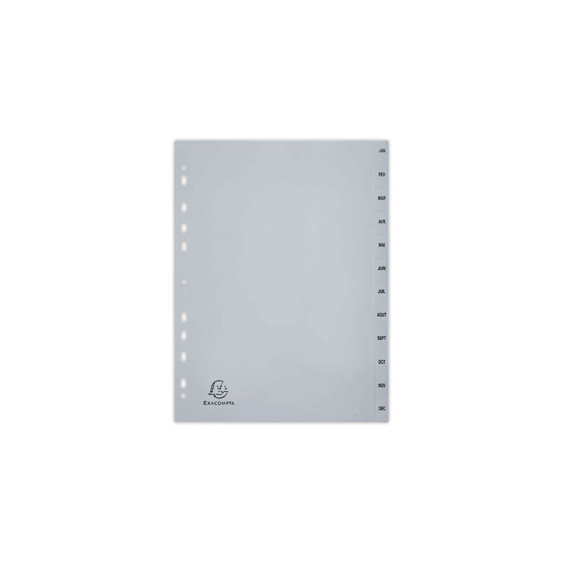 Jeu d'intercalaires mensuels FOREVER pour format A4 - 12 touches  - Fiducial