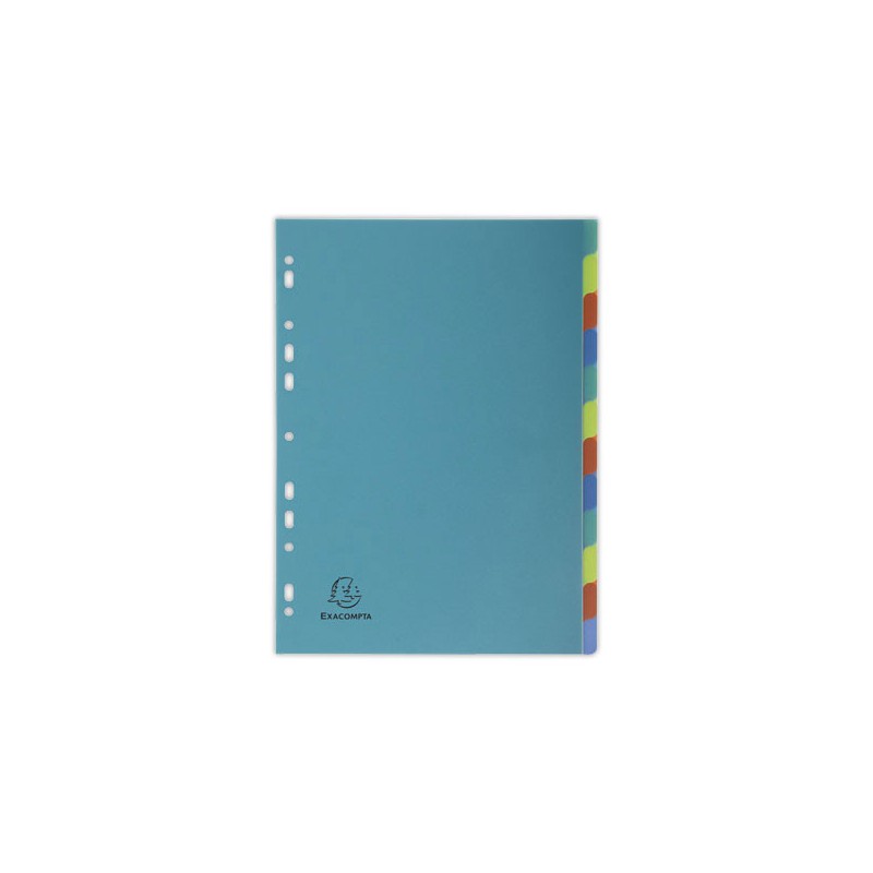Jeu d'intercalaires Forever EXA PP recyclé pour format A4 - 12 touches  - Fiducial