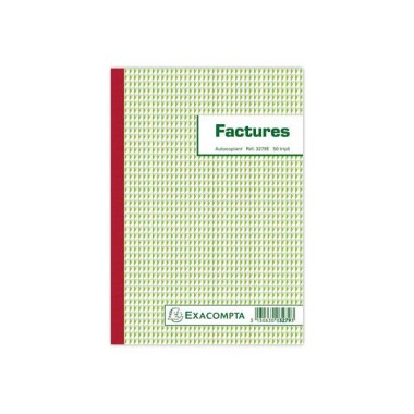 Manifold autocopiant Factures mention TVA 21x14,8cm Foliotage 50/3  - Fiducial