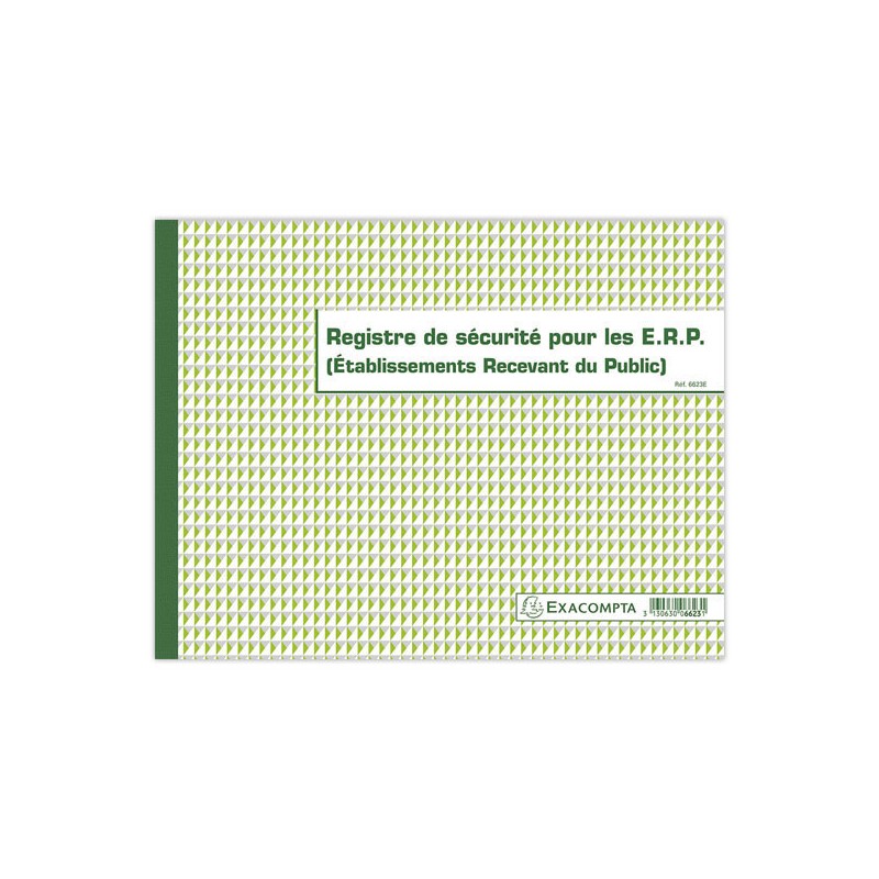 Registre de sécurité pour les ERP - 24x32 cm - 32 pages  - Fiducial