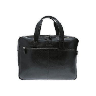 Sacoche ordinateur double compartiments Exactive en cuir noir 15.6"  - Fiducial