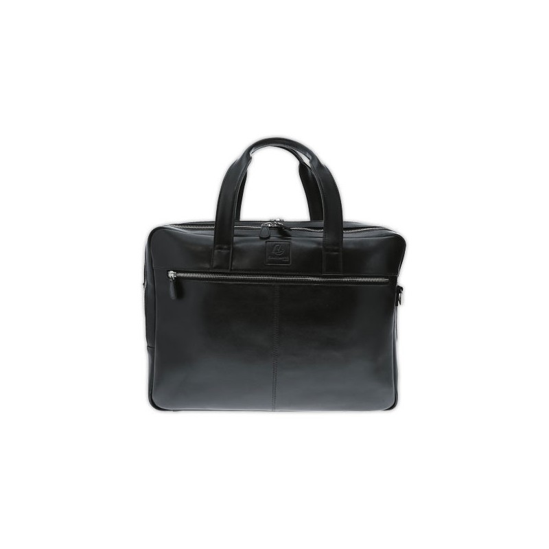 Sacoche ordinateur double compartiments Exactive en cuir noir 15.6"  - Fiducial