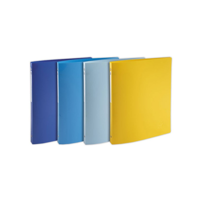 Classeur 4 anneaux 1.5cm PP recyclé BeeBlue - Assortis  x4 - Fiducial
