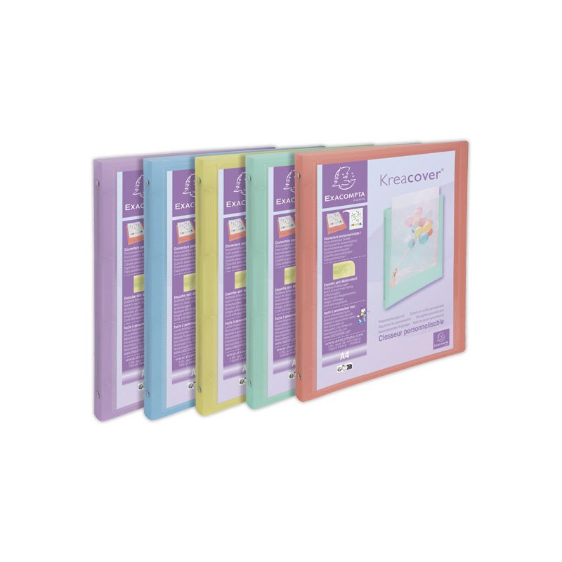 Classeurs personnalisables Kreacover-Dos 2 cm - Coloris assortis  - Fiducial
