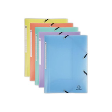 Chemise 3 rabats à élastiques Exacompta PP A4 Chromaline Pastel  - Fiducial